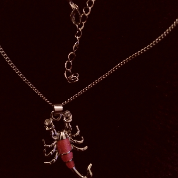🔆SOLD🔆Pink and Silver tone SCORPION Pendant with Necklace - Picture 3 of 6